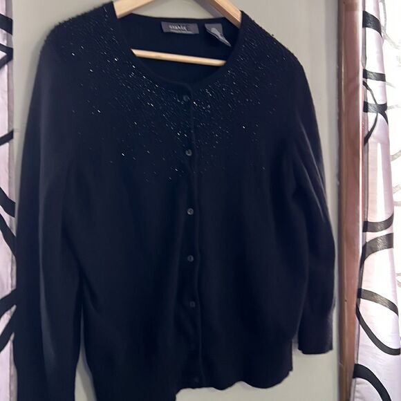 George Me lambswool blend cardigan with hand beaded details, size extra-large - Picture 2 of 8